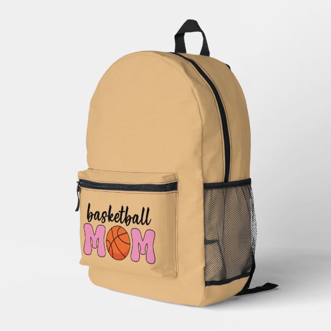 Basketball Mum Mothers Day Printed Backpack (Back Corner Right)