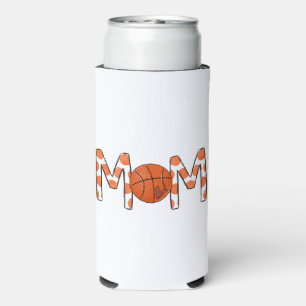 Basketball Mum Orange Polka Dot Heart Seltzer Can Cooler
