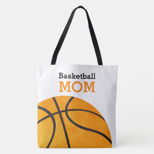 Basketball Mum Retro Personalised Trendy Orange Tote Bag