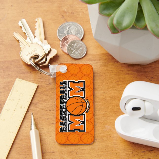 Basketball Mum Screwball Graphics Key Ring (Desk)