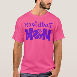 Basketball Mum Sporty Basket Ball Purple T-Shirt