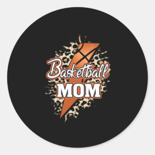 Basketball Mum Tiger Thunder Bolt  Classic Round Sticker