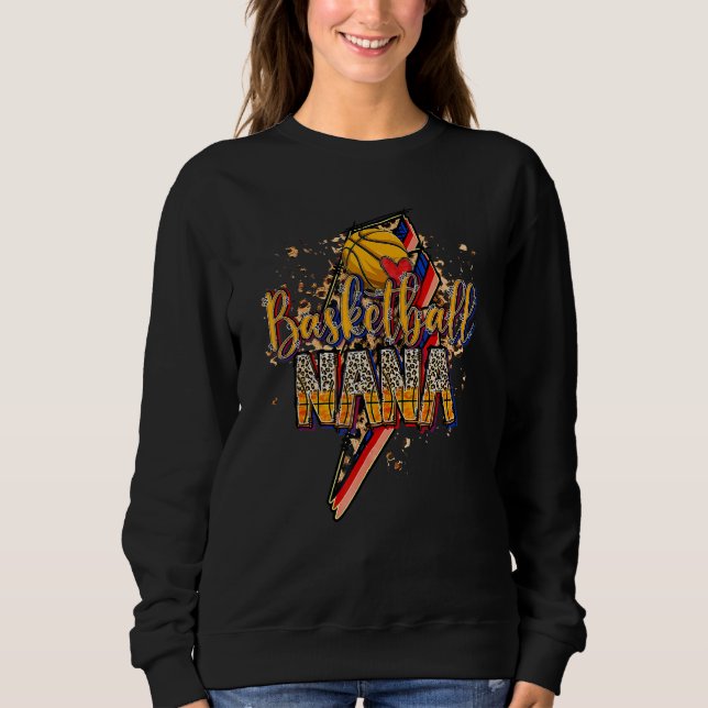 Basketball Nana leopard lightning bold Basketball  Sweatshirt (Front)