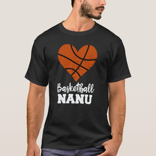 Basketball Nanu Basketball Heart Grandma Nanu T-Shirt (Front)