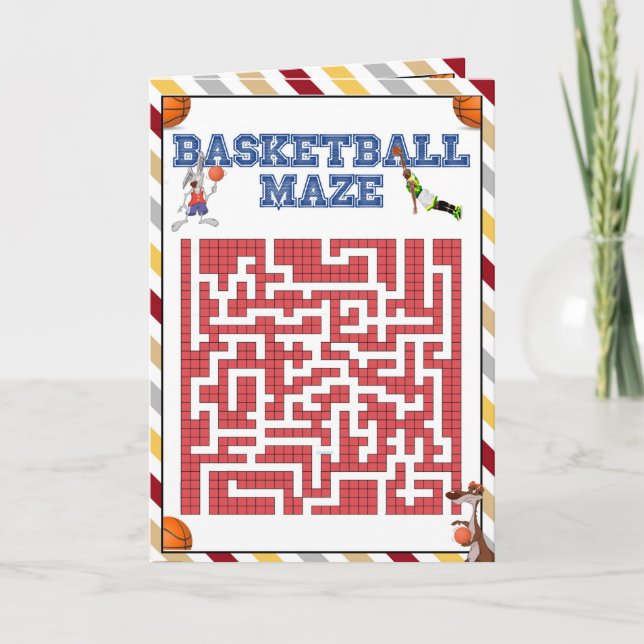 Basketball NBA baby shower maze for kids Card (Front)