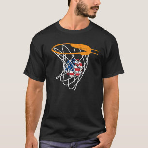 Basketball Net 4th Of July Retro Sports Player Ath T-Shirt