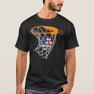 Basketball Net 4th Of July Retro Sports Player Ath T-Shirt
