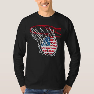 Basketball Net 4th Of July Retro Sports Player Ath T-Shirt