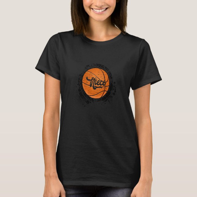 Basketball Niece Vintage Basketball Family Matchin T-Shirt (Front)