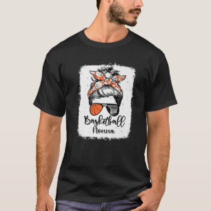 Basketball Nonna Vintage Leopard Messy Bun Bleache T-Shirt