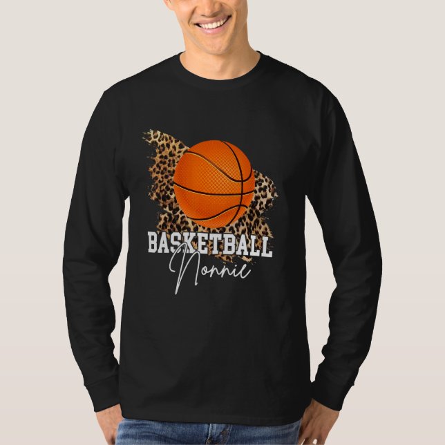 Basketball Nonnie Leopard Heart T-Shirt (Front)
