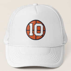 Basketball Number 10 Trucker Hat Sport Style
