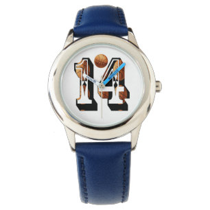 Basketball Number 14 Kids Leather Watch, Watch