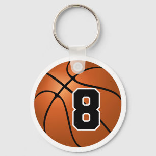 Basketball Number #8 Key Ring