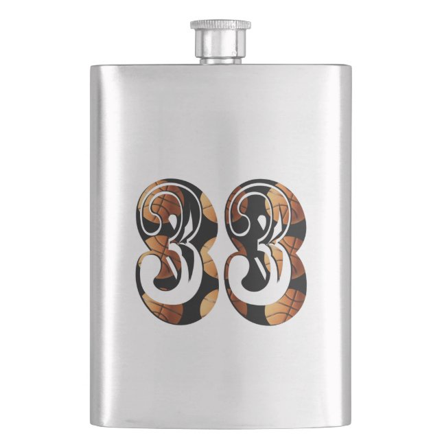 Basketball Number Thirty Three, Classic Hip Flask (Front)