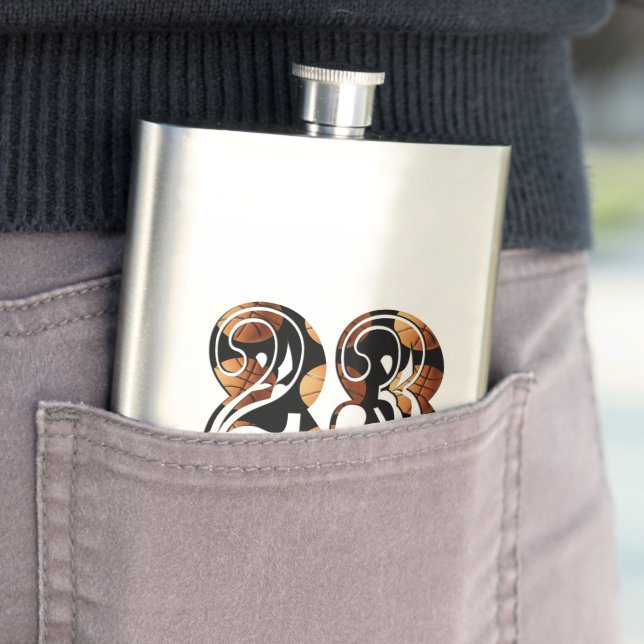 Basketball Number Twenty Three, Classic Hip Flask (In Situ)