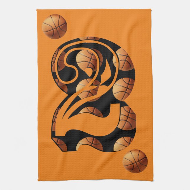 Basketball Number Two, Tea Towel (Vertical)