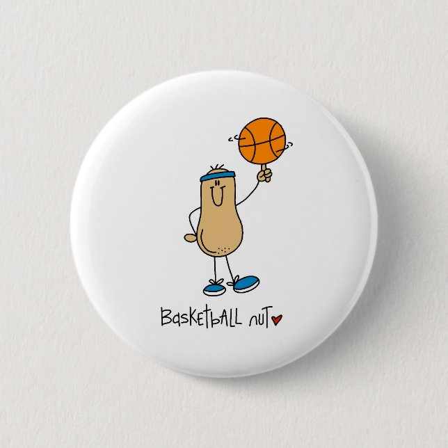 Basketball Nut 6 Cm Round Badge (Front)