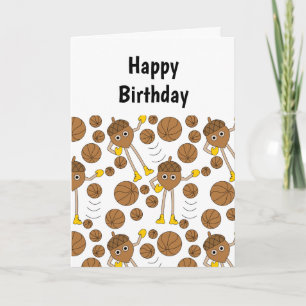 Basketball Nut Pattern Birthday Card