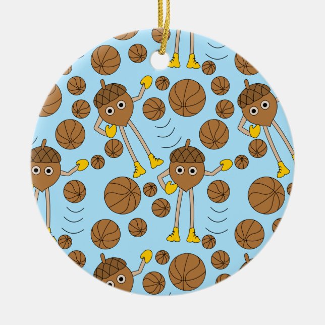 Basketball Nut Pattern Ceramic Tree Decoration (Front)