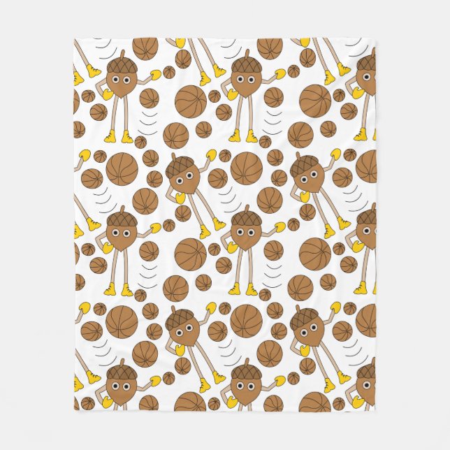Basketball Nut Pattern Fleece Blanket (Front)