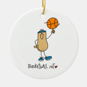 Basketball Nut T-shirts and Gifts Ceramic Tree Decoration
