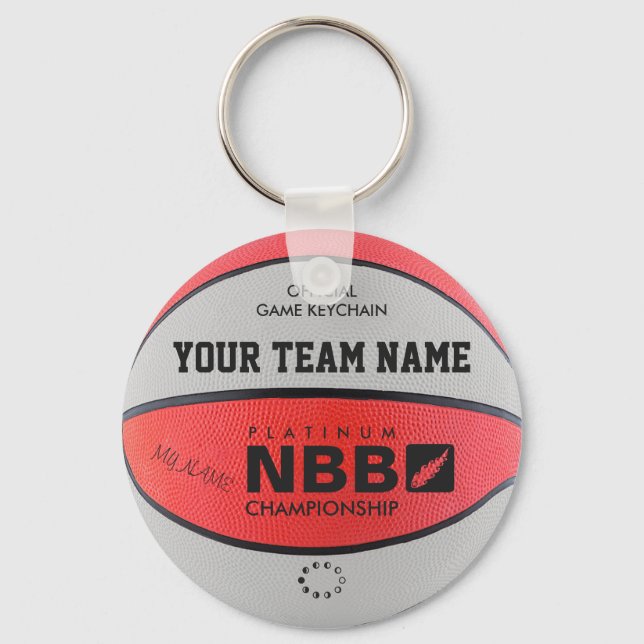 BASKETBALL OFFICIAL GAME KEYCHAIN Red white bl (Front)
