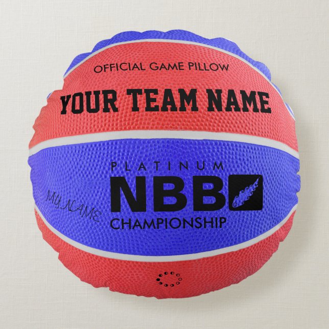 BASKETBALL OFFICIAL GAME PILLOW Blue D Red wl (Front)