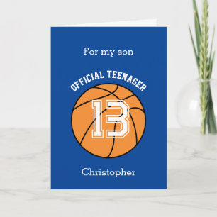 Basketball Official Teenager 13th Birthday Son Card