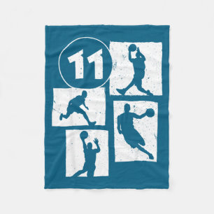Basketball Old 11th 11 Years Player Basketball Fun Fleece Blanket