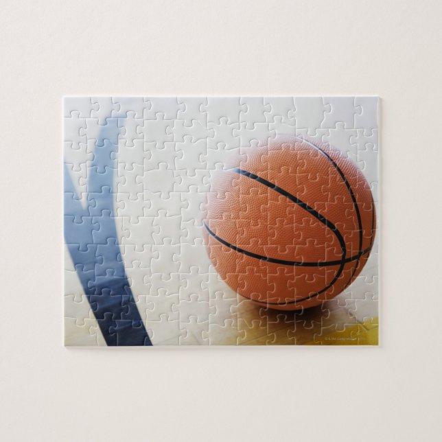Basketball on court jigsaw puzzle (Horizontal)