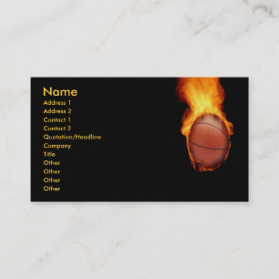 Basketball On Fire Business Card