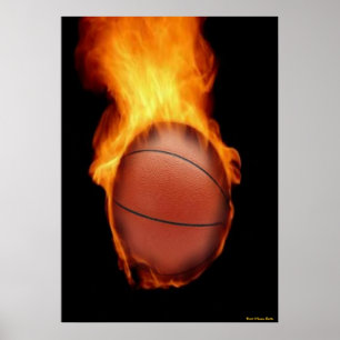 Basketball On Fire Print