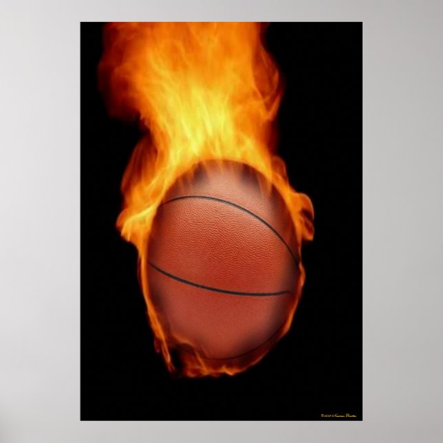 Basketball On Fire Print (Front)