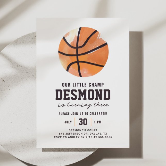 Basketball Our Little Champ Birthday Invitation (Creator Uploaded)