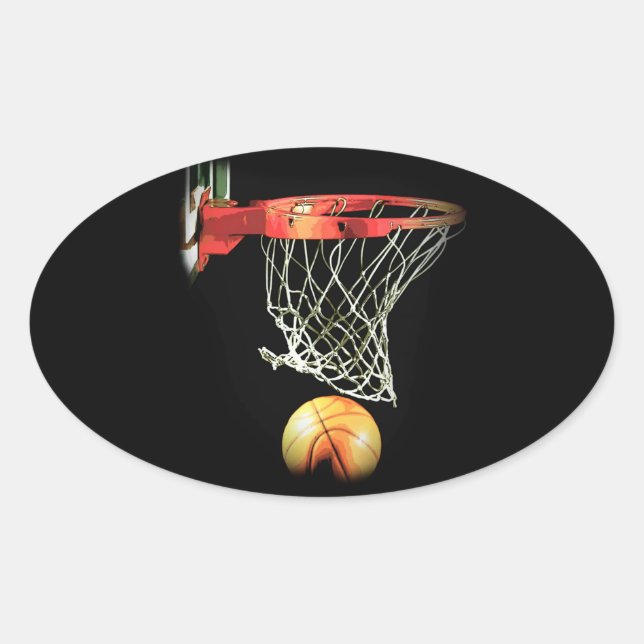 Basketball Oval Sticker (Front)