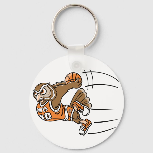 Basketball Owl Key Ring (Front)