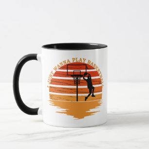 Basketball palyer with funny sayings mug