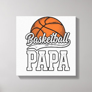 Basketball Papa Vintage Engraving Shirt Design_1 Canvas Print