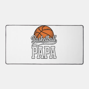 Basketball Papa Vintage Engraving Shirt Design_1 Desk Mat