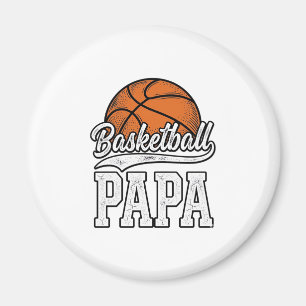 Basketball Papa Vintage Engraving Shirt Design_1 Magnet