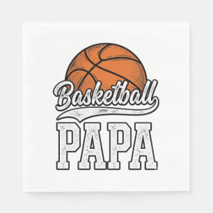 Basketball Papa Vintage Engraving Shirt Design_1 Napkin