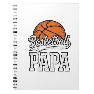 Basketball Papa Vintage Engraving Shirt Design_1 Notebook