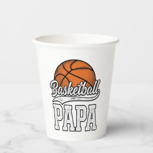 Basketball Papa Vintage Engraving Shirt Design_1 Paper Cups