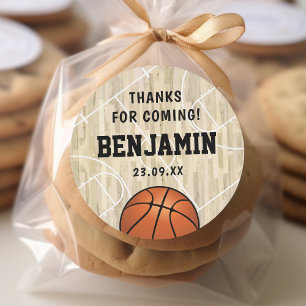Basketball Party Favour Classic Round Sticker