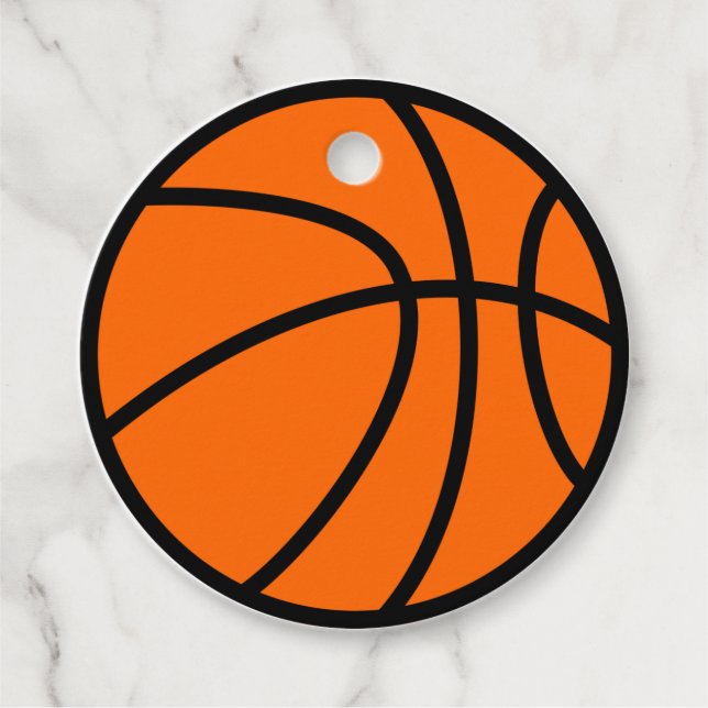Basketball Party Favour Tag, Birthday Tag (Front)