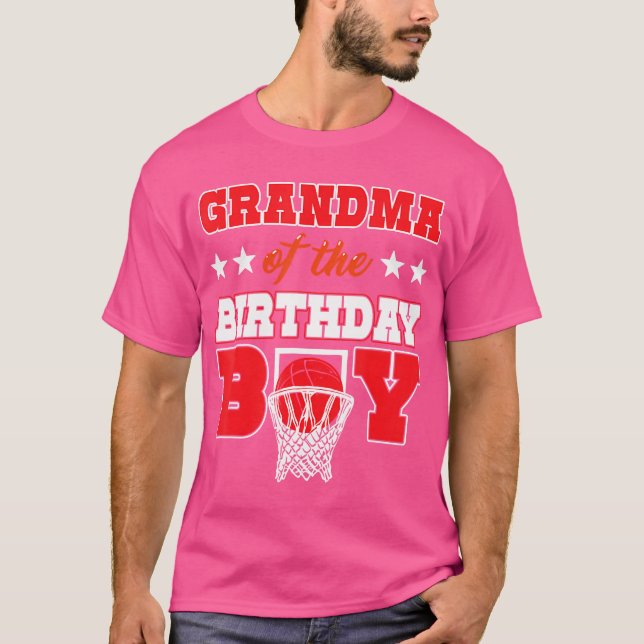 Basketball Party Grandma Of The Birthday Boy Balle T-Shirt (Front)