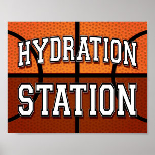 Basketball Party HYDRATION STATION Sign Print