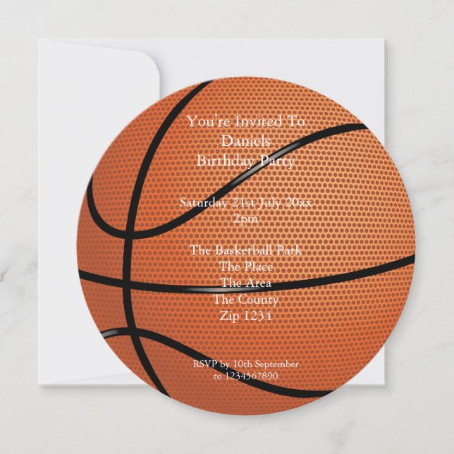 Basketball Party Invitation (Front)