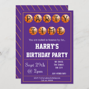 Basketball Party Invitation Editable